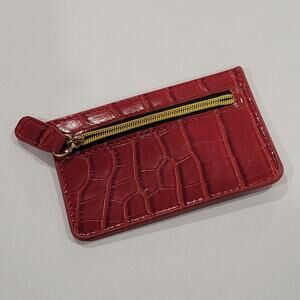B-Low the Belt Red Crocodile Print Credit Card Accessory Case Wallet